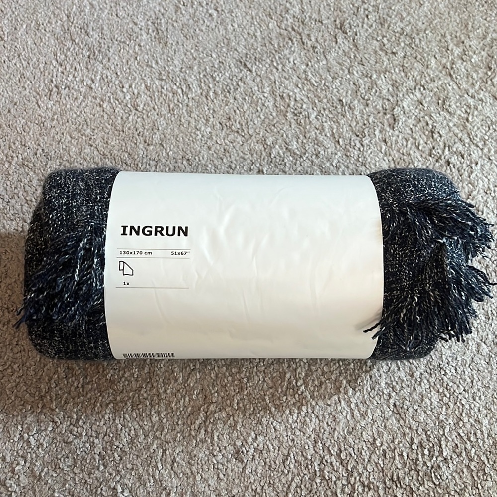 IKEA blue throw blanket